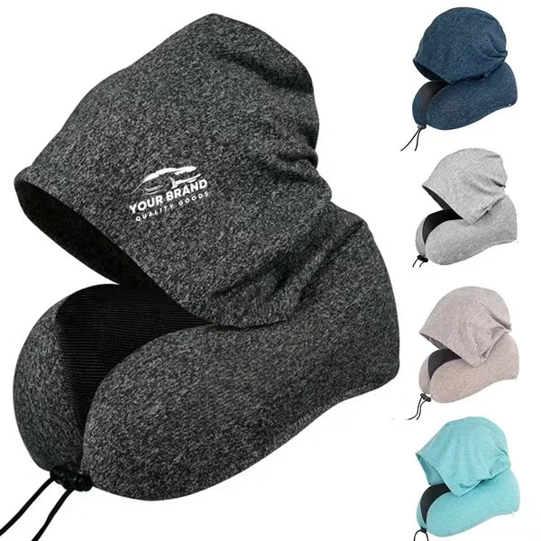 Travel Neck Removable Memory Cotton Hooded U Shaped Pillow