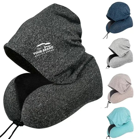 Travel Neck Removable Memory Cotton Hooded U Shaped Pillow