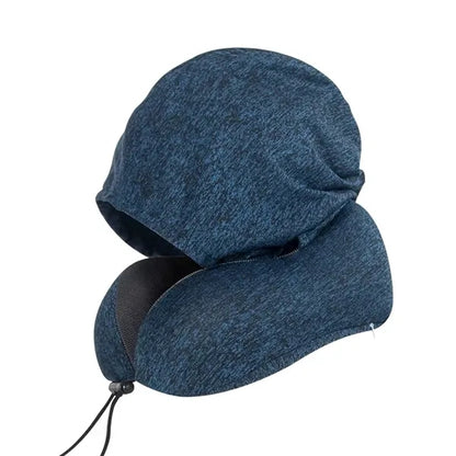 Travel Neck Removable Memory Cotton Hooded U Shaped Pillow