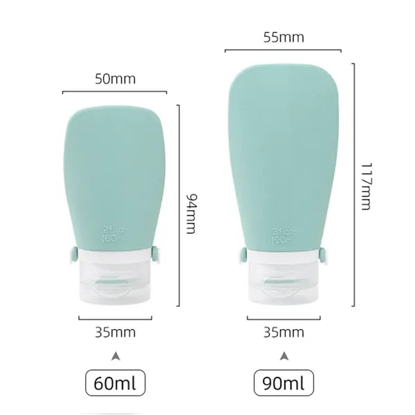 2oz. Silicone Travel Dispensing Cosmetic Products Bottle Set