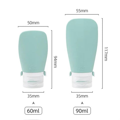2oz. Silicone Travel Dispensing Cosmetic Products Bottle Set
