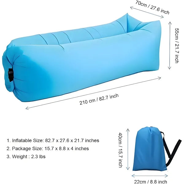 Portable Inflatable Pillow-Headrest Lounger Air Sofa Hammock