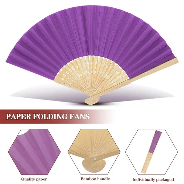Full-color Folding Bamboo Paper Hand Fan