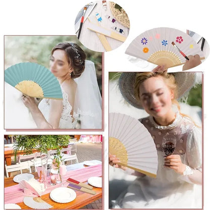 Full-color Folding Bamboo Paper Hand Fan