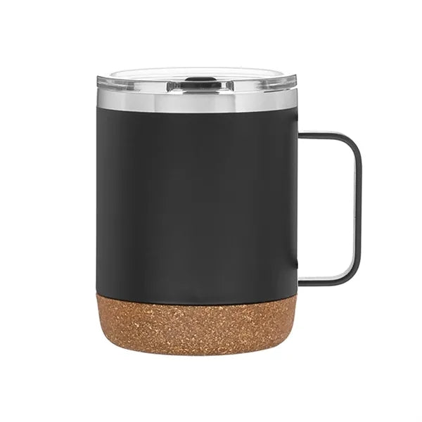 12 oz Matte Cork Base Mug With Handle Lid