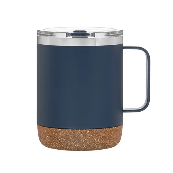 12 oz Matte Cork Base Mug With Handle Lid