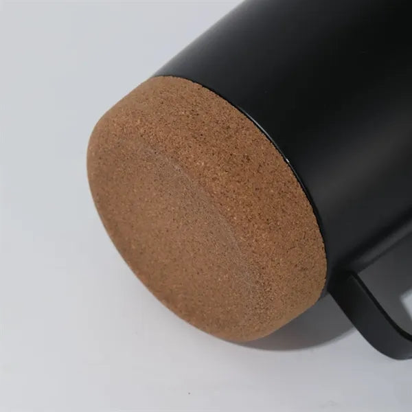 12 oz Matte Cork Base Mug With Handle Lid