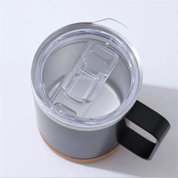 12 oz Matte Cork Base Mug With Handle Lid