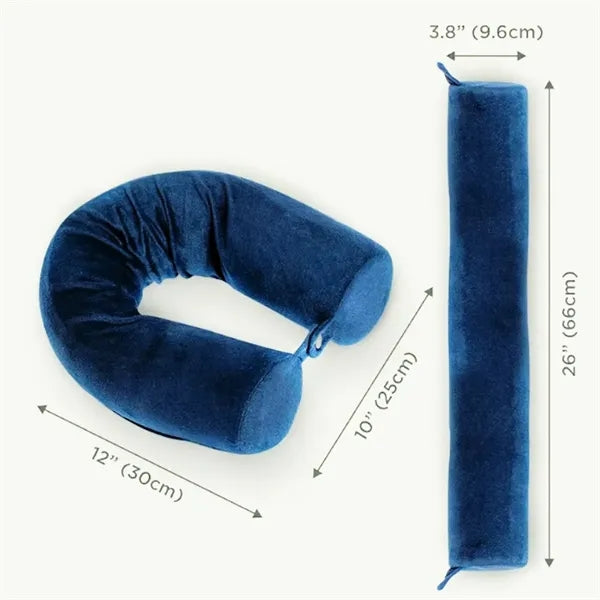 Convertible Travel Neck Pillow W/ Adjustable Support Shapes