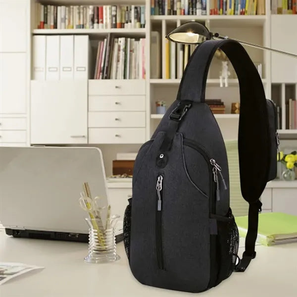 USB Charging Crossbody Sling Backpack W/ Multiple Pockets