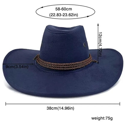 Cowboy Suede Outdoor Sun Horse Riding Big Brim Hat