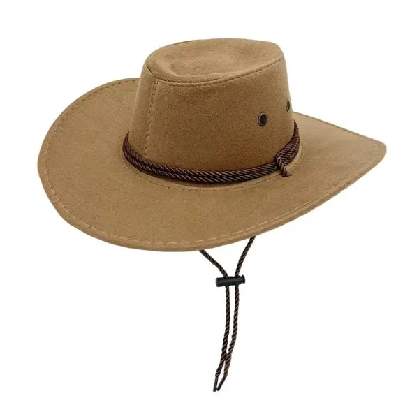 Cowboy Suede Outdoor Sun Horse Riding Big Brim Hat