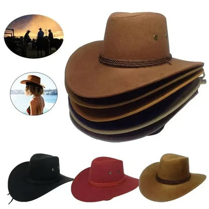 Cowboy Suede Outdoor Sun Horse Riding Big Brim Hat