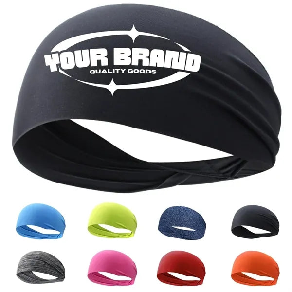 Solid Color Non Slip Sports Headband For Workout Fitness