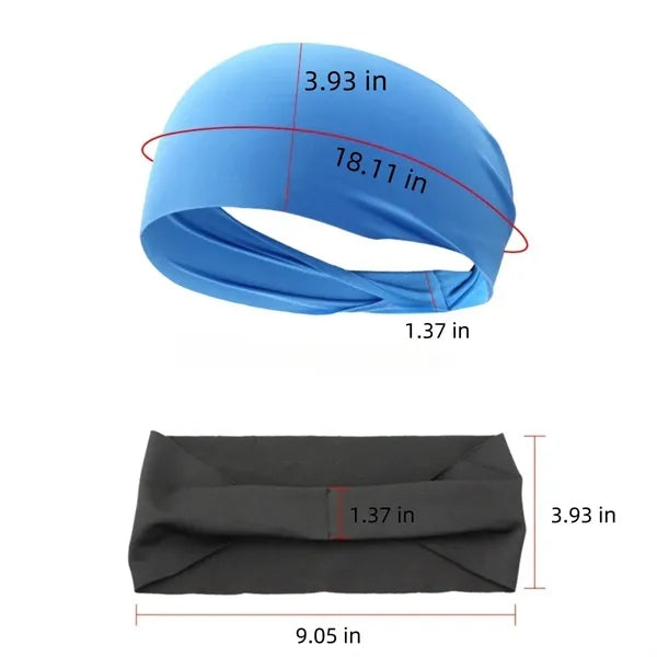 Solid Color Non Slip Sports Headband For Workout Fitness