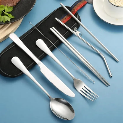 Stainless Steel Outdoor Travel Portable Cutlery Set