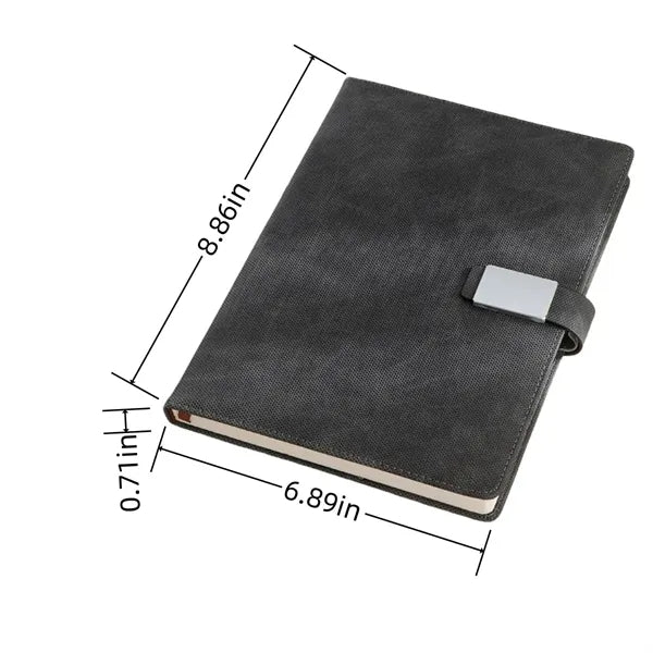B5 Soft Leather Thick Hardcover Ruled Notebook Lined