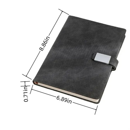 B5 Soft Leather Thick Hardcover Ruled Notebook Lined