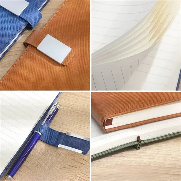 B5 Soft Leather Thick Hardcover Ruled Notebook Lined