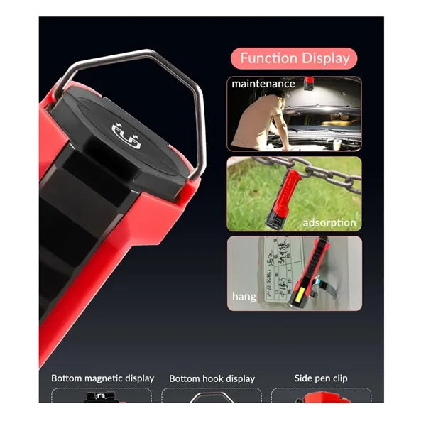 Red with White Dual Light Source Flashlight