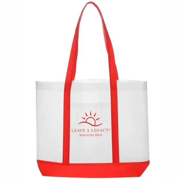 Non-woven Trim Color W/ Gusset Tote Bag (18"x15"x6")