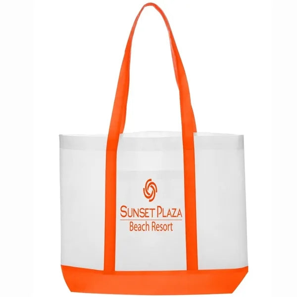 Non-woven Trim Color W/ Gusset Tote Bag (18"x15"x6")