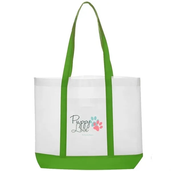 Non-woven Trim Color W/ Gusset Tote Bag (18"x15"x6")