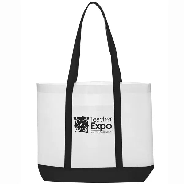 Non-woven Trim Color W/ Gusset Tote Bag (18"x15"x6")