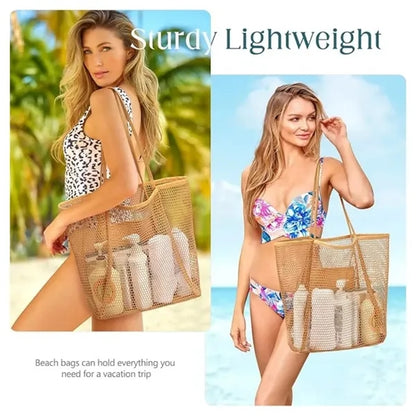 Large Shoulder Mesh Beach Tote Bag