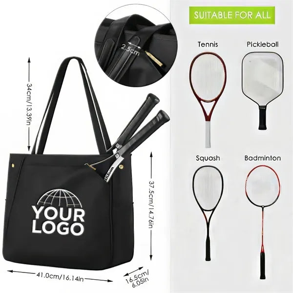 Large Tennis Racket Pickleball Badminton Tote Bag