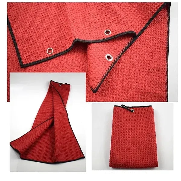 Microfiber Waffle Golf Towel with Carabiner
