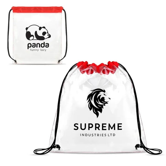 Clear Stadium Drawstring Backpack (12" X 12")