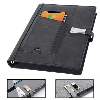 8000ma Power Bank/8G USB Flash Driver A4 Charging Padfolio