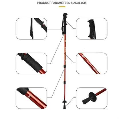 Ultralight Aluminum Telescoping Hiking Walking Trekking Pole
