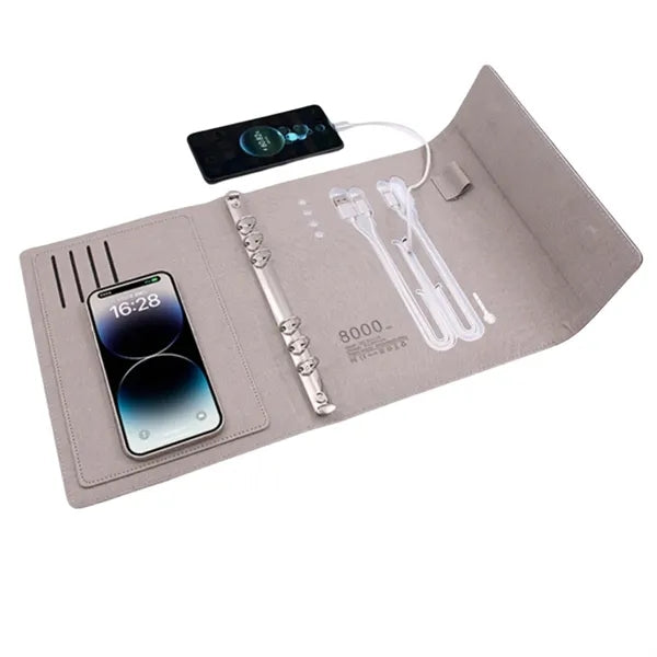 A5 Business Multifunctional Wireless Charging Clock Notebook