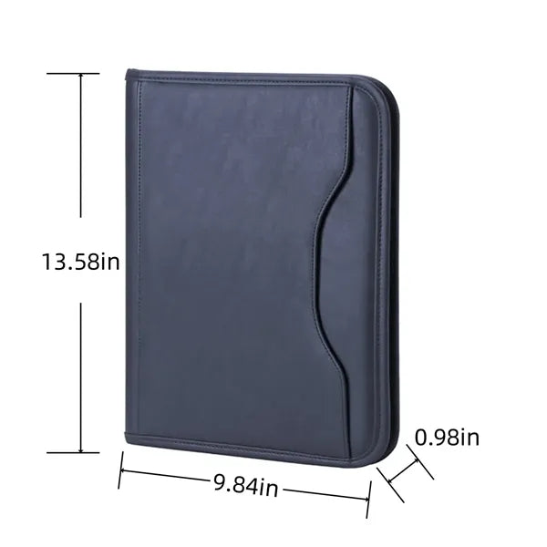Business Multifunctional Briefcase A4 Leather Folder Zipper