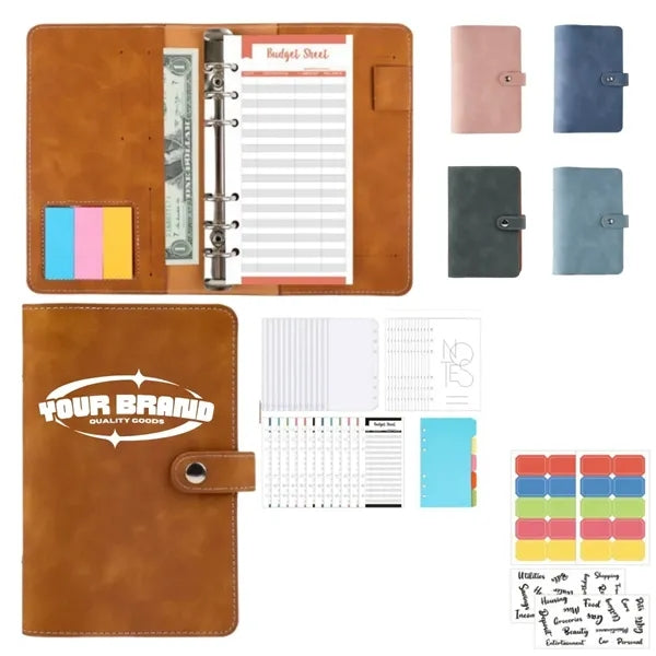 A6 Binder PU Soft Leather Notebook Cash Budget Hand Account