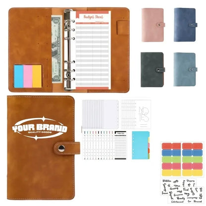 A6 Binder PU Soft Leather Notebook Cash Budget Hand Account
