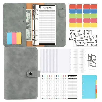 A6 Binder PU Soft Leather Notebook Cash Budget Hand Account