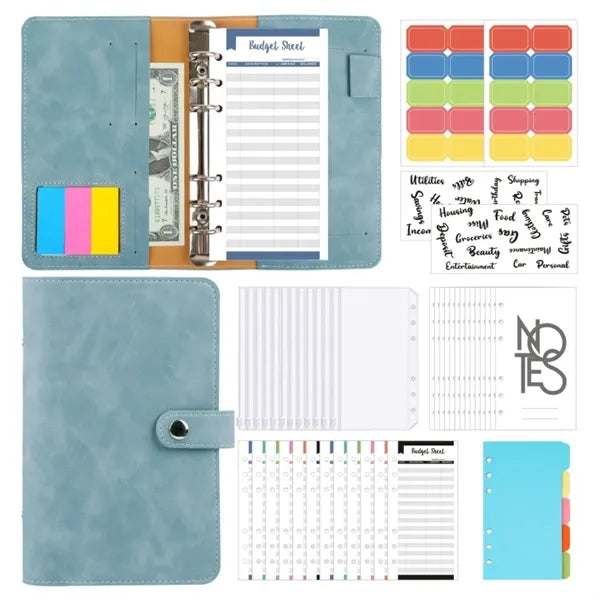 A6 Binder PU Soft Leather Notebook Cash Budget Hand Account