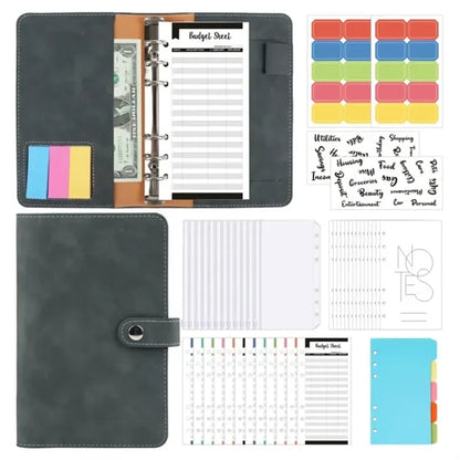 A6 Binder PU Soft Leather Notebook Cash Budget Hand Account