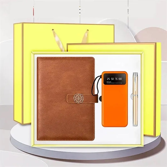 Business Notebook Journal Set with Pen and 10000mah Power Ba