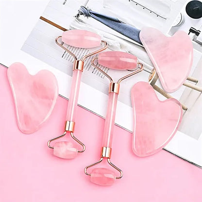 Rose Quartz Facial Massager Set