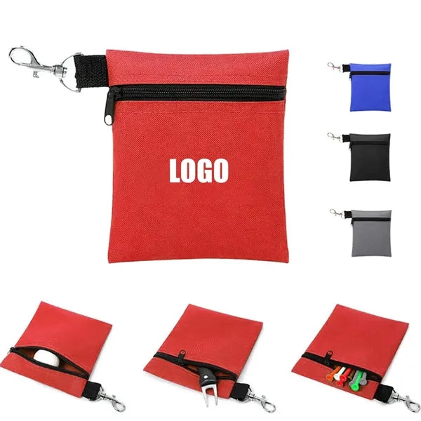 Professional Zipper Golf Tee Ball Pouch Bag