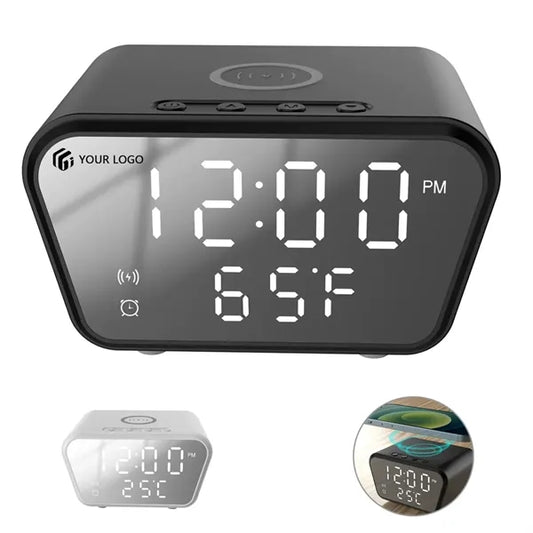 Digital Adjustable Bedrooms Alarm Clock Wireless Charger