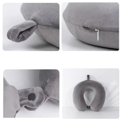 Premium Velvet Airplane Travel Head Rest Neck Holder Pillow