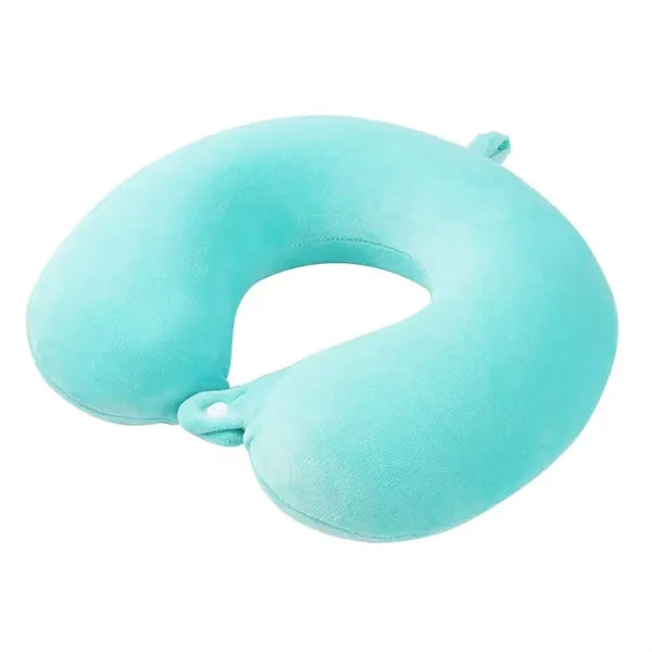 Premium Velvet Airplane Travel Head Rest Neck Holder Pillow