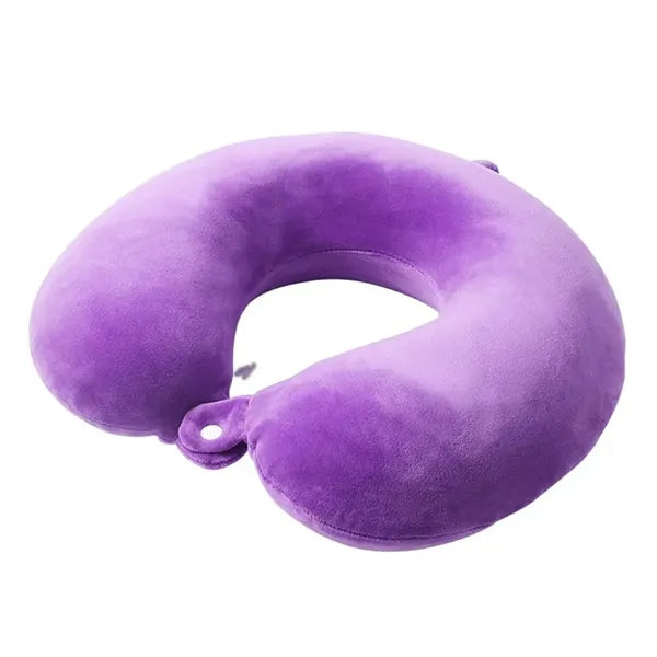 Premium Velvet Airplane Travel Head Rest Neck Holder Pillow