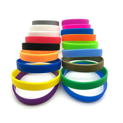 Silicone Wristbands Bulk Colored Blank Stretch Bracelets