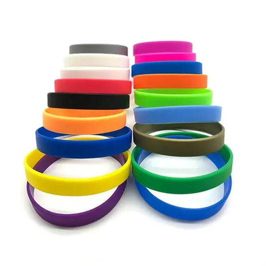 Silicone Wristbands Bulk Colored Blank Stretch Bracelets